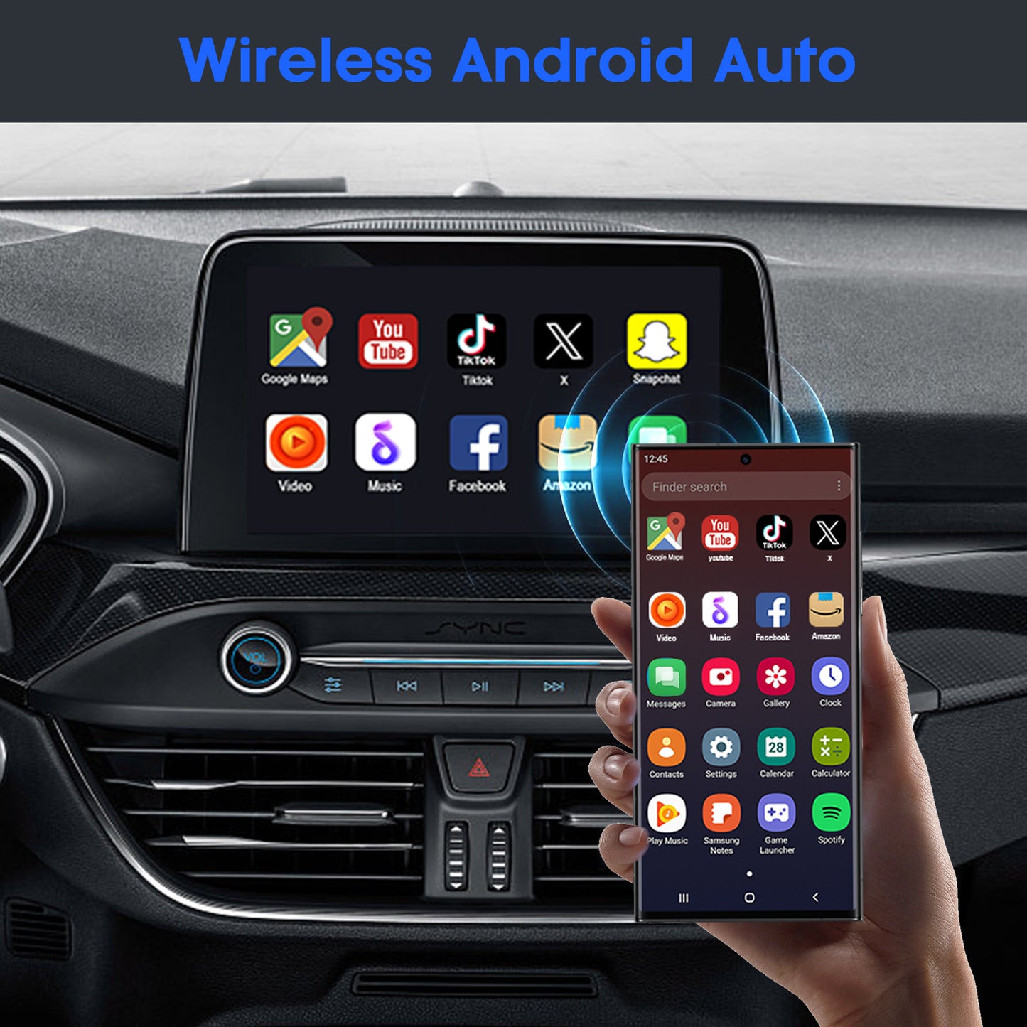 Android Auto Wireless Adapter for OEM Factory Wired Android Auto Car for Android 11+ & Cars from 2015