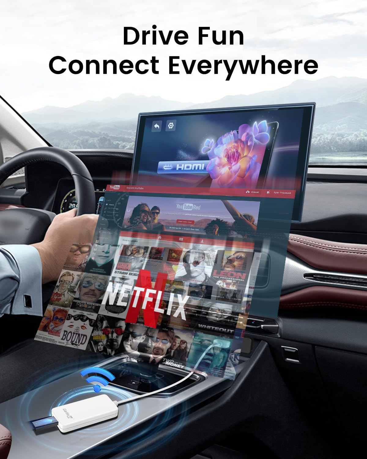 Car TV Mate  Fire TV Stick Converter for Car Wired CarPlay to HDMI Multimedia Adapter 1080P Compatible with SetTop Box, Switch, etc HDMI to USB Port Converter for The OEM Factory CarPlay Cars