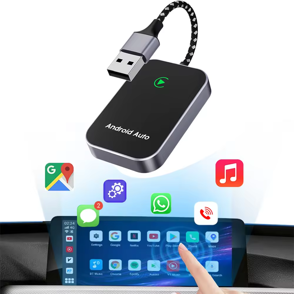 Android Auto Wireless Adapter for OEM Factory Wired Android Auto Car for Android 11+ & Cars from 2015